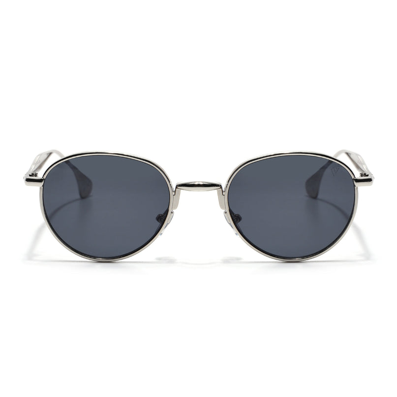 Sphere | Silver Round Sunglasses | Black Lens - MG7610