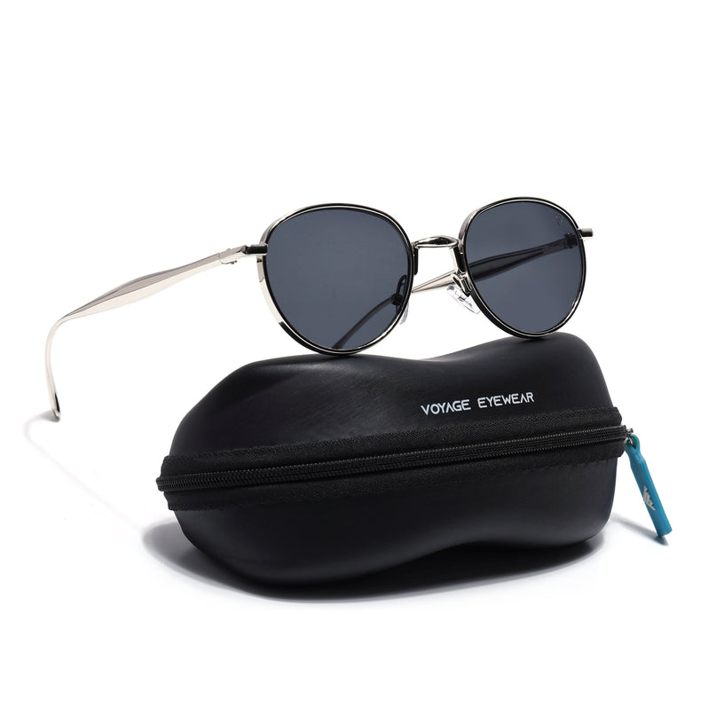 Sphere | Silver Round Sunglasses | Black Lens - MG7610