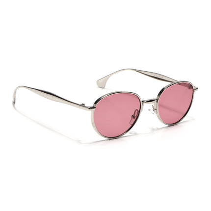 Sphere | Silver Round Sunglasses | Wine Lens - MG7611