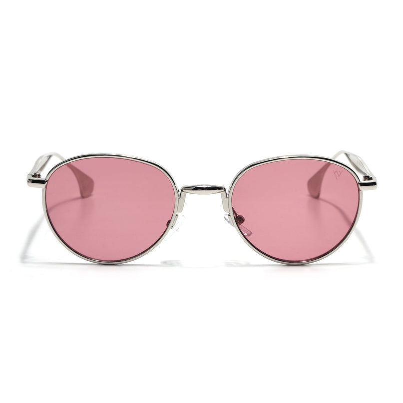 Sphere | Silver Round Sunglasses | Wine Lens - MG7611