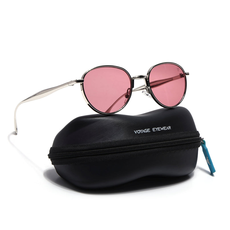 Sphere | Silver Round Sunglasses | Wine Lens - MG7611