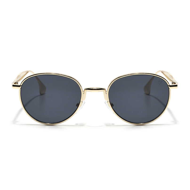 Sphere | Golden Round Sunglasses | Black Lens - MG7612
