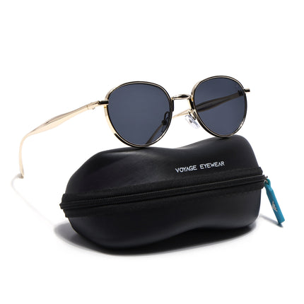 Sphere | Golden Round Sunglasses | Black Lens - MG7612