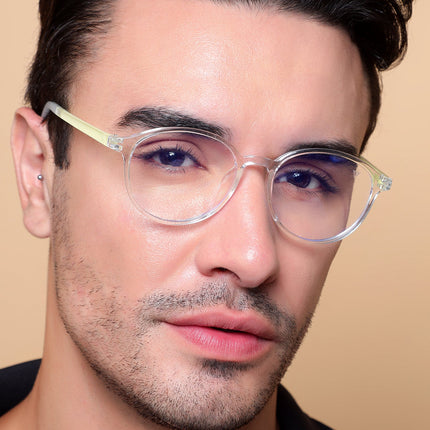 Voyage Air Transparent Round Eyeglasses for Men & Women - MG4381-C4