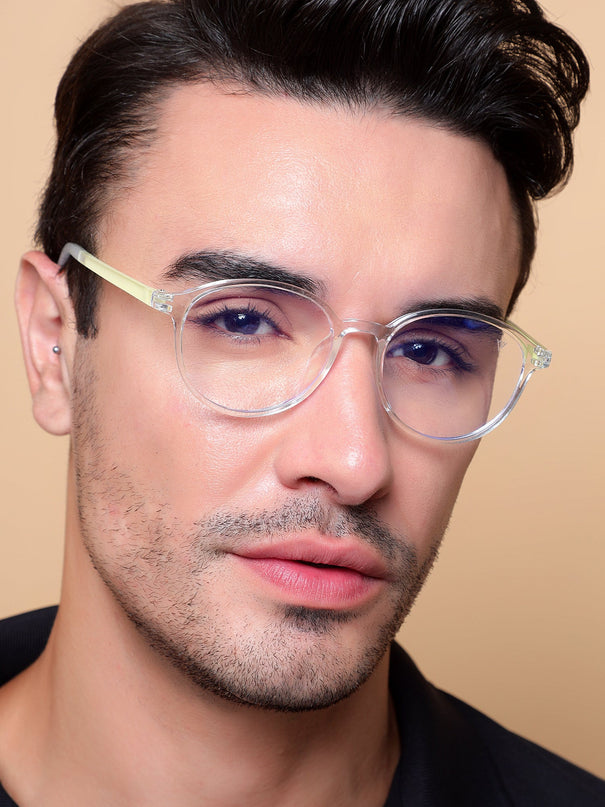 Voyage Air Transparent Round Eyeglasses for Men & Women - MG4381-C4