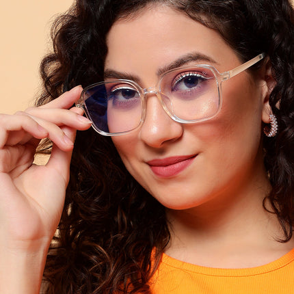 Voyage Air Nude Square Eyeglasses for Men & Women - MG4385-C3