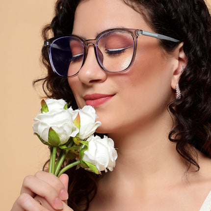Voyage Grey Round Eyeglasses for Men & Women - MG4003