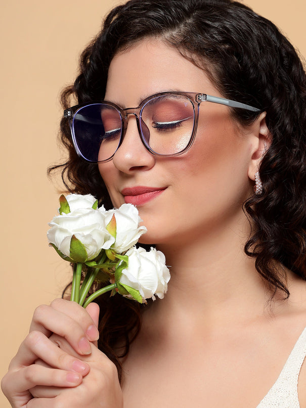 Voyage Grey Round Eyeglasses for Men & Women - MG4003