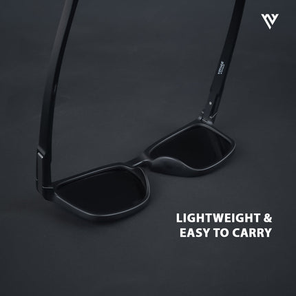 Aegis | Black Wayfarer Polarized Sunglasses - PMG3976