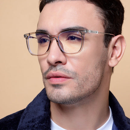 Voyage Grey Square Wooden Texture Eyeglasses - MG3862