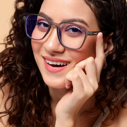 Voyage Air Grey Square Eyeglasses for Men & Women - MG4543