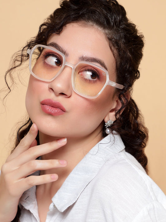 Voyage Air Transparent Square Eyeglasses for Men & Women - MG4394-C2