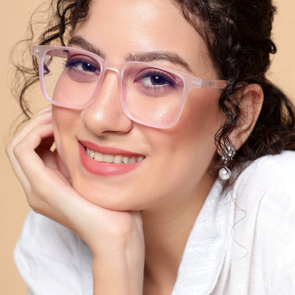 Voyage Air Pink Square Eyeglasses for Men & Women - MG4530