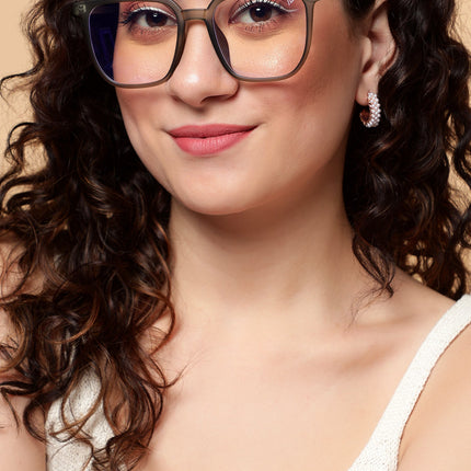 Voyage Olive Green Square Eyeglasses for Men & Women - MG4000