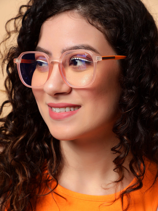 Voyage Pink Over Size Eyeglasses for Men & Women - MG3997