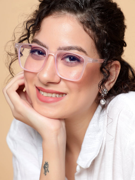 Voyage Air Pink Square Eyeglasses for Men & Women - MG4530