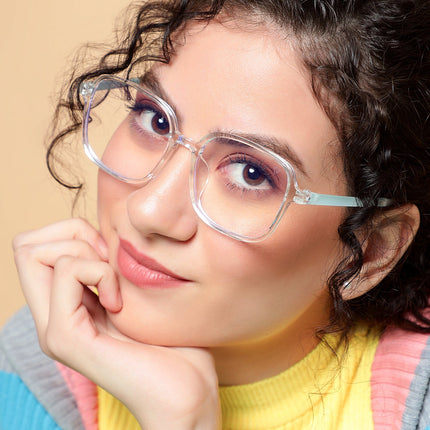 Voyage Air Transparent Square Eyeglasses for Men & Women - MG4386-C4