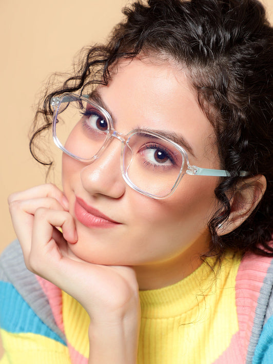 Voyage Air Transparent Square Eyeglasses for Men & Women - MG4386-C4