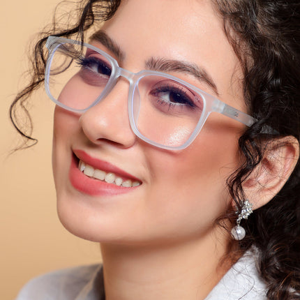 Voyage Air Light Blue Square Eyeglasses for Men & Women - MG4551