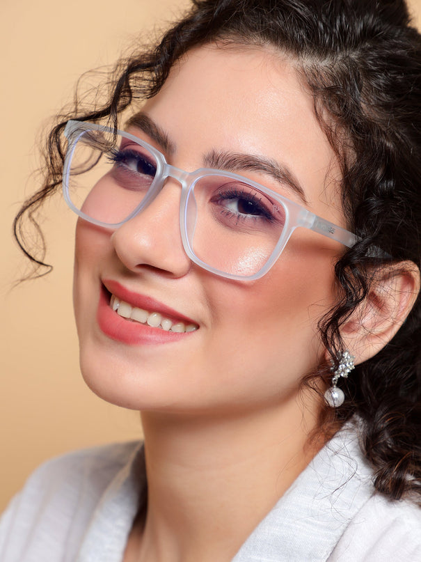 Voyage Air Light Blue Square Eyeglasses for Men & Women - MG4551
