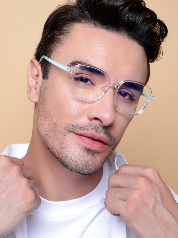 Voyage Air Transparent Square Eyeglasses for Men & Women - MG4386-C4
