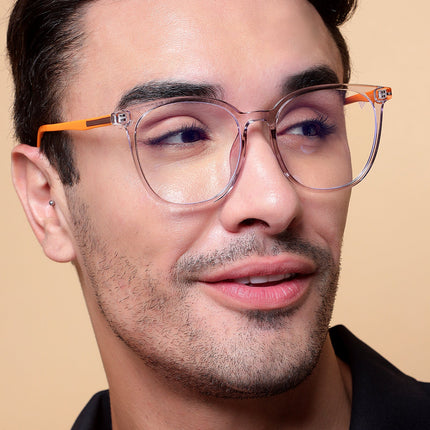 Voyage Transparent Purple Round Eyeglasses for Men & Women - MG4006
