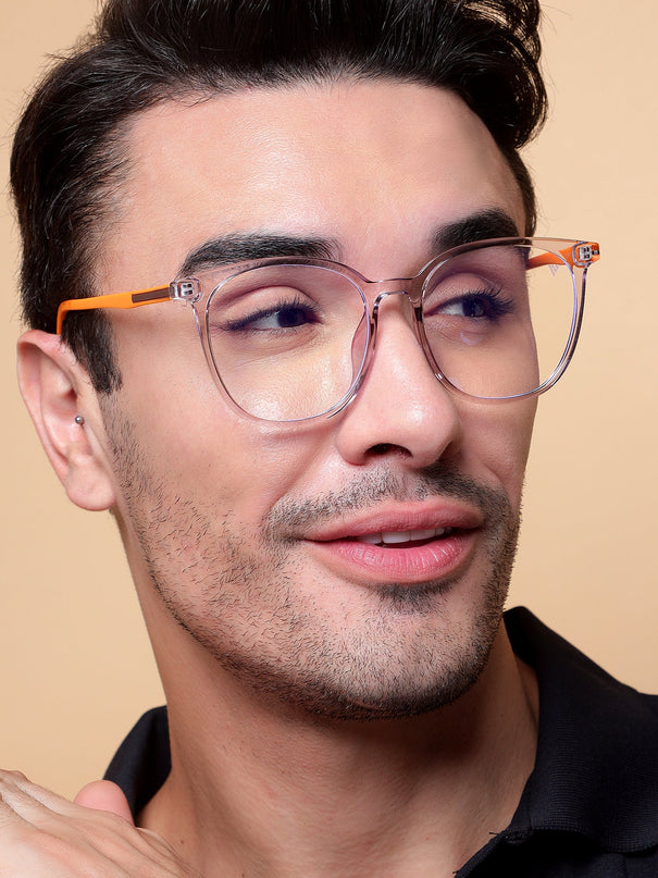 Voyage Transparent Purple Round Eyeglasses for Men & Women - MG4006