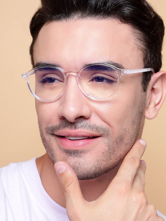 Voyage Air Transparent Round Eyeglasses for Men & Women - MG4379-C2