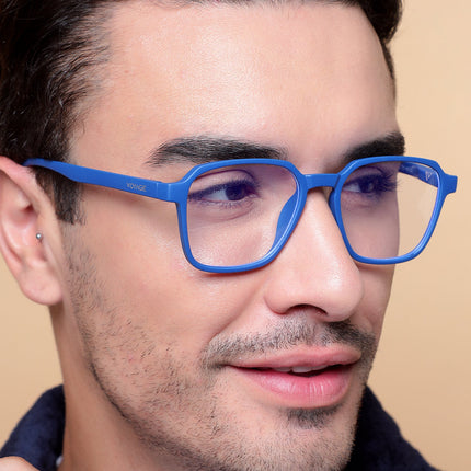 Voyage Air Royal Blue Square Eyeglasses for Men & Women - MG4544