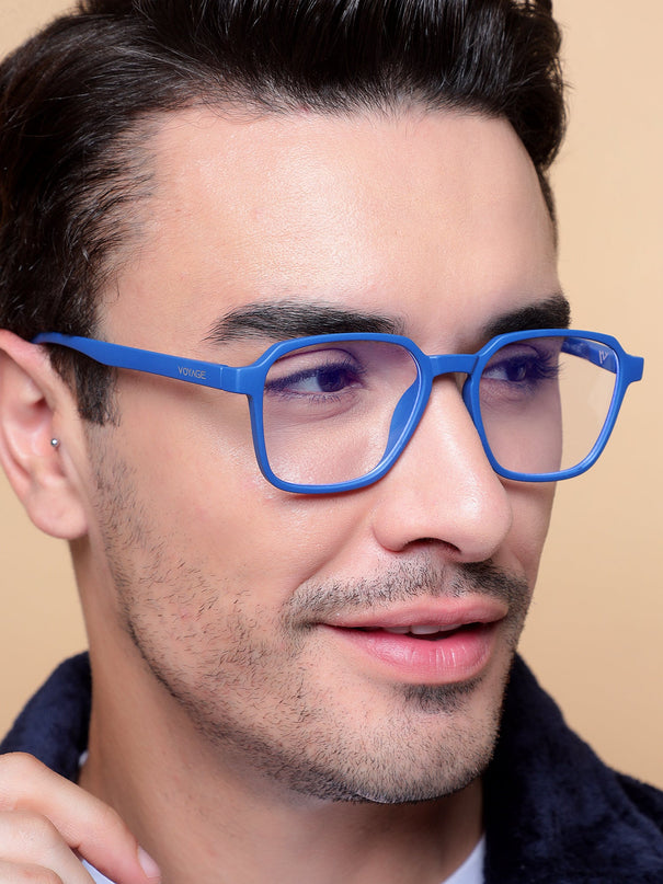 Voyage Air Royal Blue Square Eyeglasses for Men & Women - MG4544