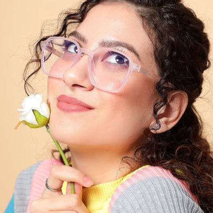 Voyage Air Pink Square Eyeglasses for Men & Women - MG4540