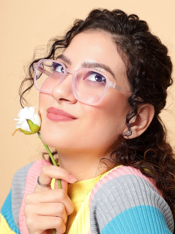 Voyage Air Pink Square Eyeglasses for Men & Women - MG4540