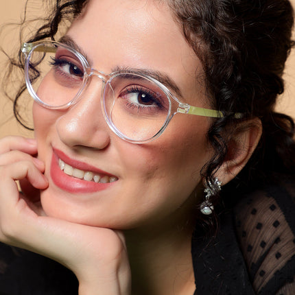 Voyage Air Transparent Round Eyeglasses for Men & Women - MG4381-C4