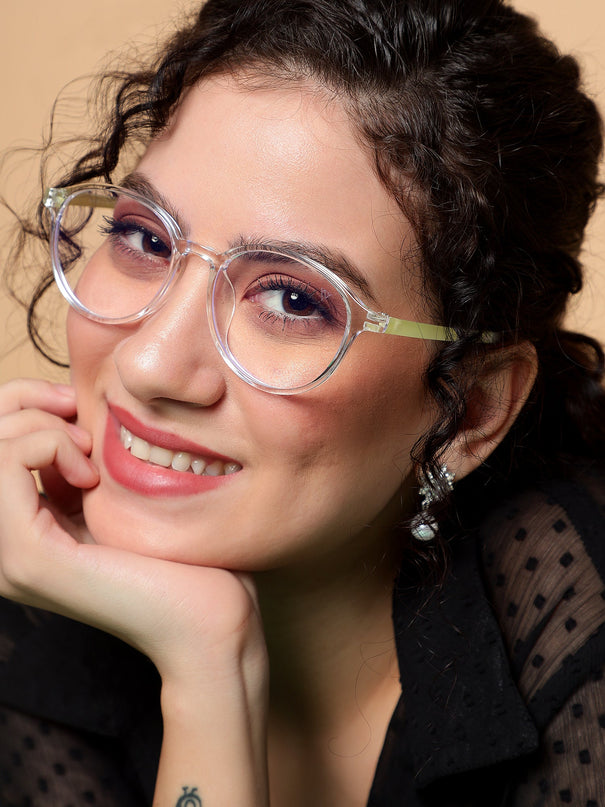 Voyage Air Transparent Round Eyeglasses for Men & Women - MG4381-C4