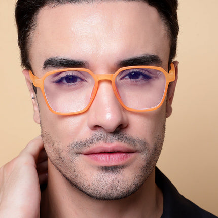 Voyage Air Orange Square Eyeglasses for Men & Women - MG4529