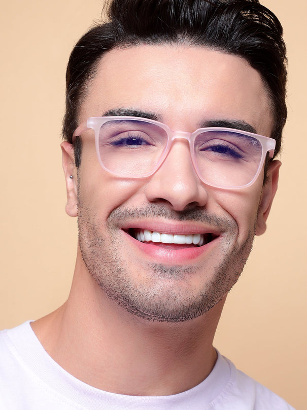 Voyage Air Pink Square Eyeglasses for Men & Women - MG4550