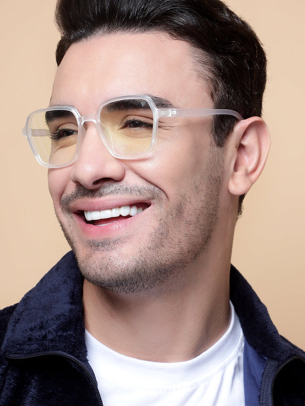 Voyage Air Transparent Square Eyeglasses for Men & Women - MG4394-C2