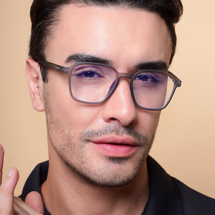 Voyage Air Grey Square Eyeglasses for Men & Women - MG4543