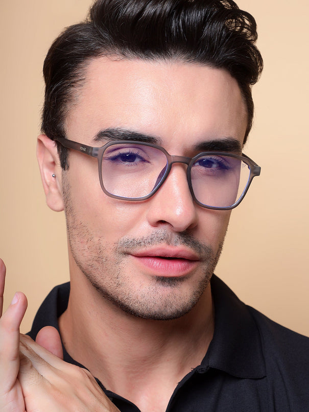 Voyage Air Grey Square Eyeglasses for Men & Women - MG4543