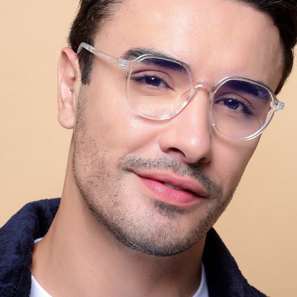 Voyage Air Transparent Round Eyeglasses for Men & Women - MG4389-C2