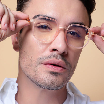 Voyage Pink Over Size Eyeglasses for Men & Women - MG3997