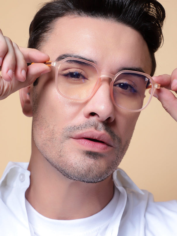 Voyage Pink Over Size Eyeglasses for Men & Women - MG3997