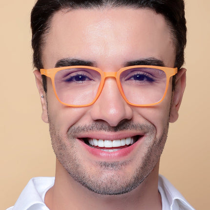 Voyage Air Orange Square Eyeglasses for Men & Women - MG4549