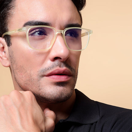Voyage Air Yellow Square Eyeglasses for Men & Women - MG4547
