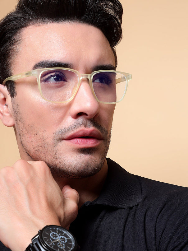 Voyage Air Yellow Square Eyeglasses for Men & Women - MG4547