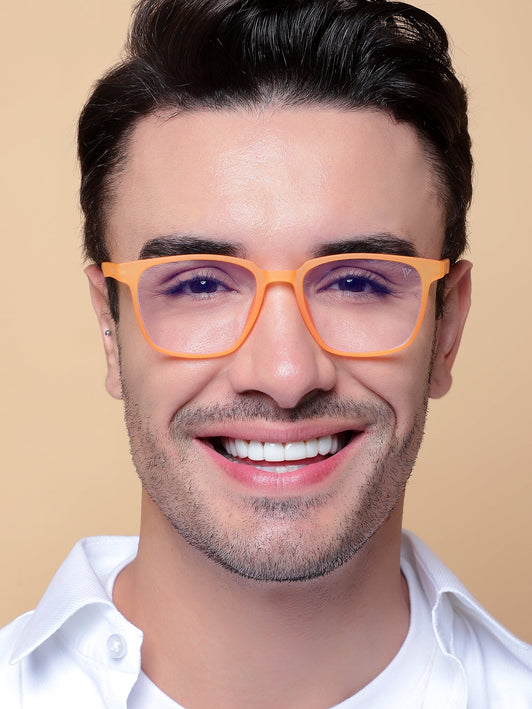 Voyage Air Orange Square Eyeglasses for Men & Women - MG4549