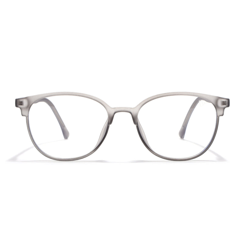 Voyage Dark Grey Round Eyeglasses for Men & Women (28810FMG7600)