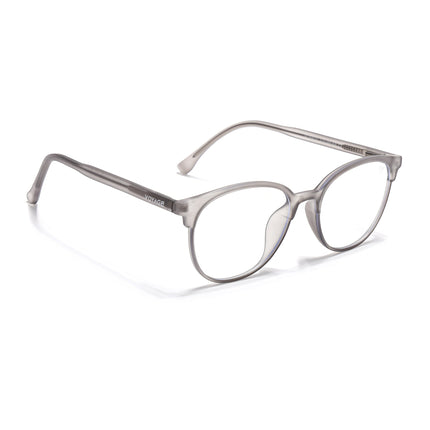 Voyage Dark Grey Round Eyeglasses for Men & Women (28810FMG7600)