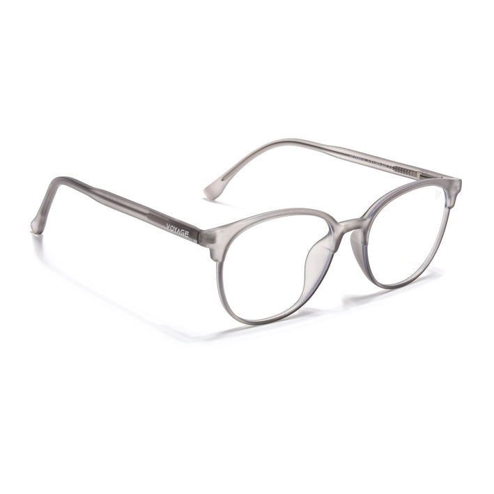 Voyage Dark Grey Round Eyeglasses for Men & Women (28810FMG7600)