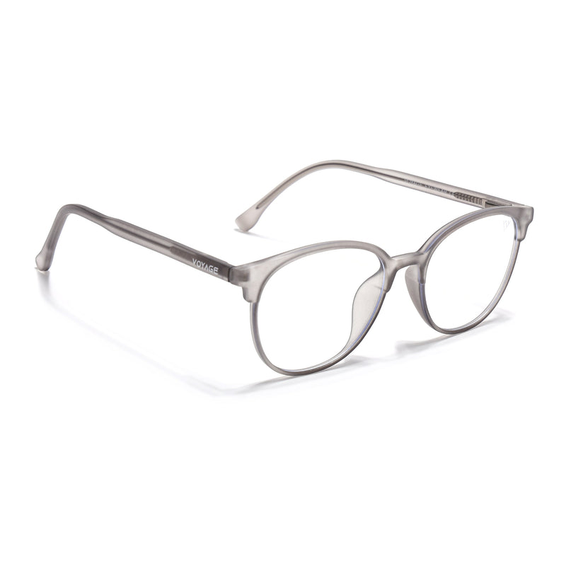 Voyage Dark Grey Round Eyeglasses for Men & Women (28810FMG7600)
